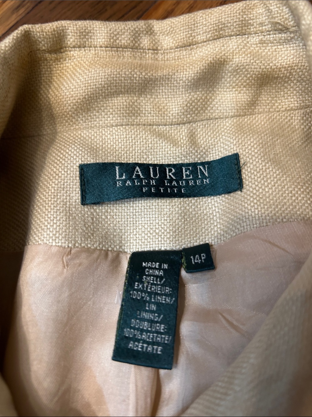 Lauren Ralph Lauren Cream 💯Linen Button Front Blazer - Picture 2 of 16